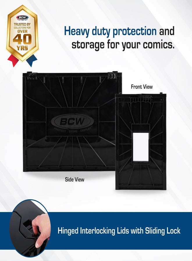 BCW Graded Comic Book Bin with Partition – Black (1 Pack) | Holds 30 Graded Comics | Stackable Comic Book Box Storage for CGC, CBCS & Slabs - Image 3